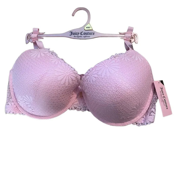 NWT Juicy Couture Sexy Push Up Angle Fruit Floral Lace Bra 40D - Picture 1 of 4